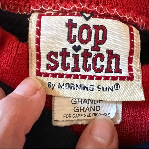 VTG Top Stitch By Morning Sun Womens L Sweatshirt Embroidered Cardinal USA - Picture 7 of 11